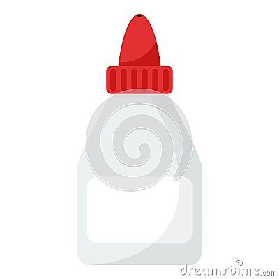 Glue Tube Bottle Flat Icon Isolated on White Vector Illustration