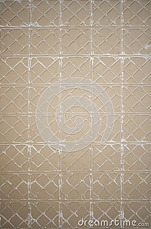 Glued detailed ceramic tile from back Stock Photo