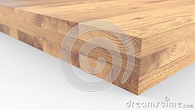 Glued wood structure. Lumber industrial wood texture, timber butts background. end of a processed wooden beam Stock Photo