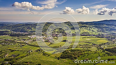 Gluszyca city in Sudetes Stock Photo