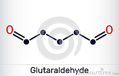 Glutaraldehyde, glutaral molecule. Skeletal chemical formula. Vector Illustration