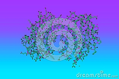 Glutaredoxin domain of human thioredoxin reductase 3. Molecular model. 3d illustration Cartoon Illustration