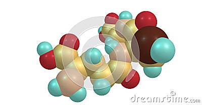 Glutathione molecular structure isolated on white Cartoon Illustration