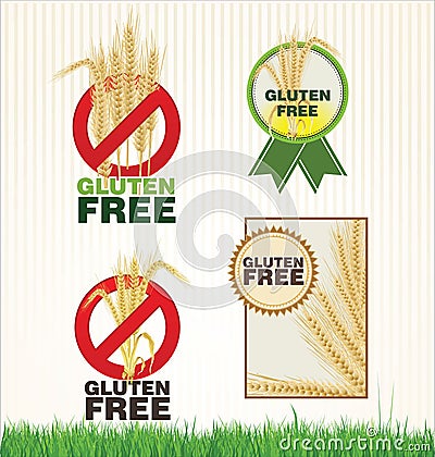 Gluten free banner collection Cartoon Illustration