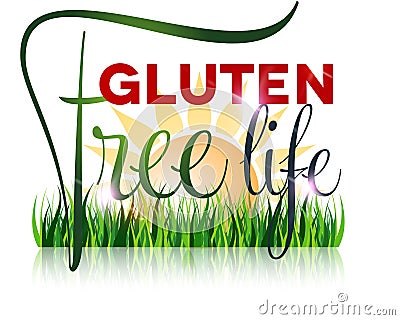 Gluten free diet text and nature Vector Illustration