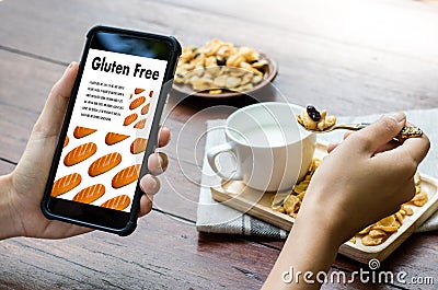 Gluten Free food Celiac Disease Nutrition , Healthy lifestyle c Stock Photo