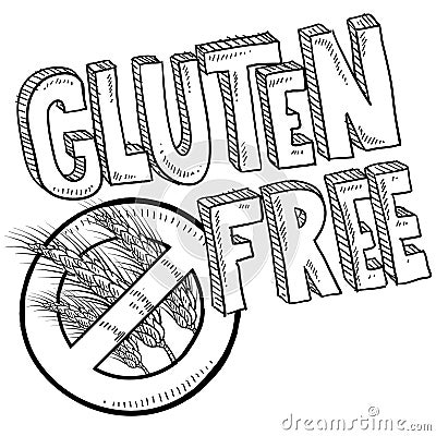 Gluten Free food sketch Vector Illustration