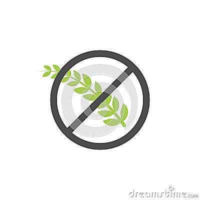 Gluten free grain vector icon symbol. Wheat healthy food label. Gluten bread diet sign Vector Illustration