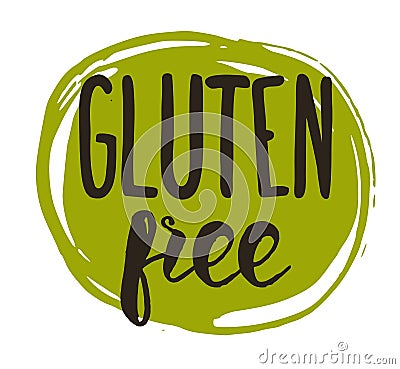 Gluten free hand drawn isolated label Vector Illustration