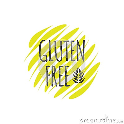 Gluten Free icon. Green and gray vector sign isolated. Illustration symbol for food, label, product, healthy eating, special diet Vector Illustration