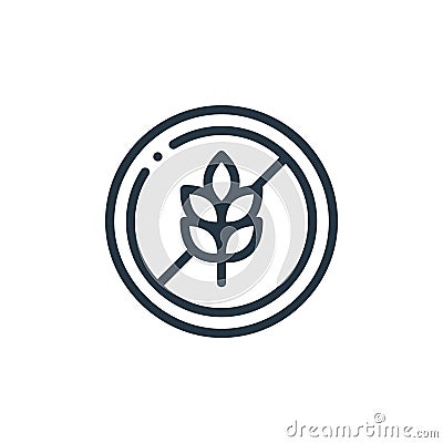 gluten free icon vector from nutrition concept. Thin line illustration of gluten free editable stroke. gluten free linear sign for Vector Illustration