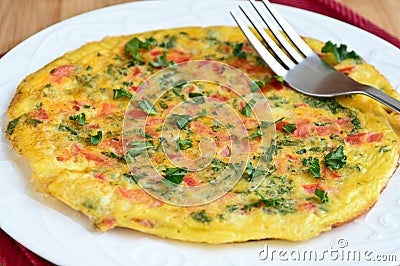 Gluten free kale omelette Stock Photo