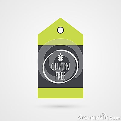 Gluten free label. Food icon. Vector shopping tag sign . Vector Illustration