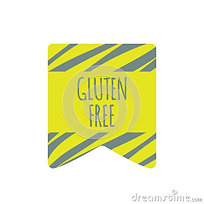 Gluten Free label. Green vector sign isolated on white. Illustration symbol for food, product sticker, healthy eating, diet Vector Illustration