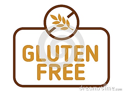 Gluten free label vector. Gluten intolerance badge isolated on white background. Vector Illustration