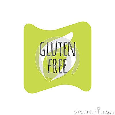 Gluten Free label. Vector sign isolated. Illustration symbol for food, product sticker, healthy eating, special diet Vector Illustration
