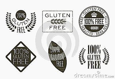 Gluten free labels Vector Illustration