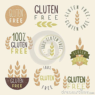 Gluten free labels. Vector Illustration
