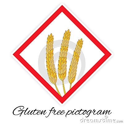 Gluten free pictogram Vector Illustration