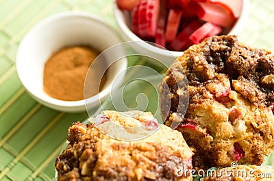 Gluten Free Rhubarb Muffins Stock Photo