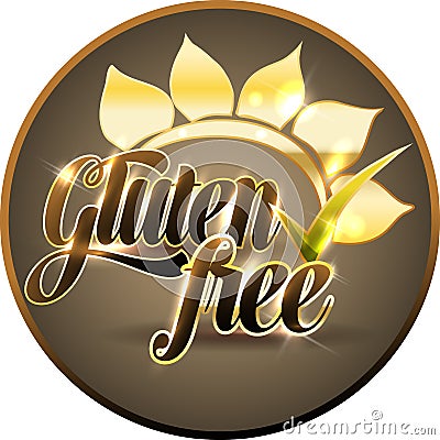 Gluten free round symbol Vector Illustration