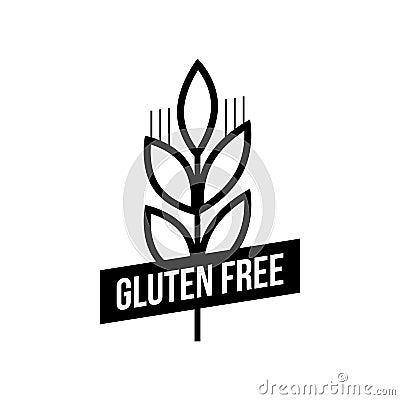 Gluten free seals. Black and white design, can be used as stamp, seal, badge, for packaging etc Vector Illustration