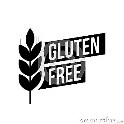 Gluten free seals. Black and white design, can be used as stamp, seal, badge, for packaging etc Vector Illustration