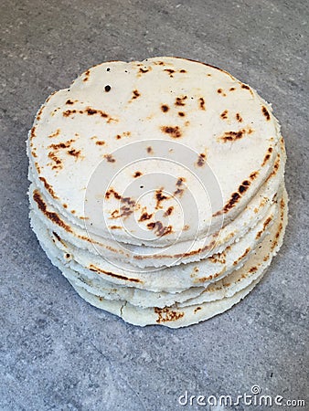 Gluten free stack of flour tortillas Stock Photo