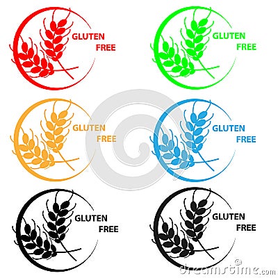 Gluten free symbol on white background Vector Illustration