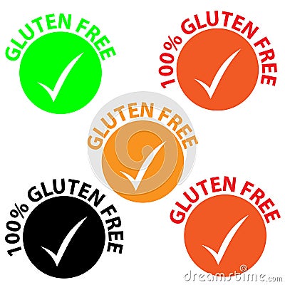 Gluten free symbols on white background Vector Illustration