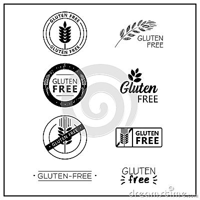 Gluten-free vector logos Stock Photo