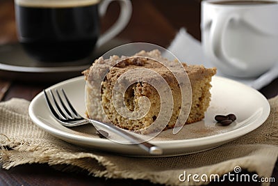 gluten-free and vegan coffee cake, warm from the oven with rich cinnamon flavor Stock Photo