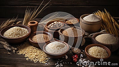 Gluten-Free Wheat Alternatives, Wholesome Options for Gluten-Sensitive Individuals Stock Photo
