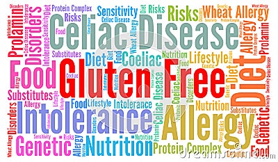 Gluten free word cloud Stock Photo