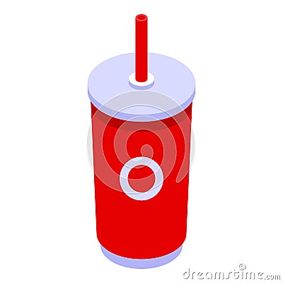 Gluttony cup drink icon, isometric style Vector Illustration