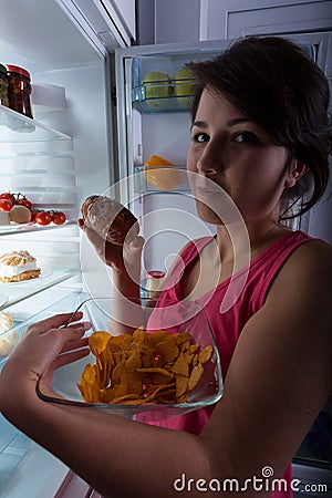 Gluttony at the night Stock Photo