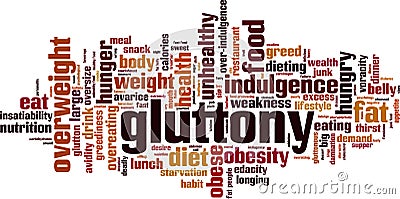 Gluttony word cloud Vector Illustration