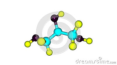 Glycerol molecular structure isolated on white Cartoon Illustration