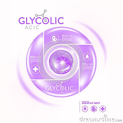 glycolic acid serum Skin Care Cosmetic Vector Illustration