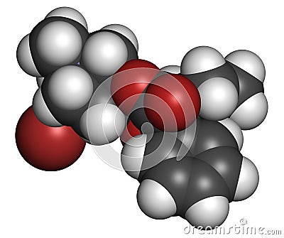 Glycopyrronium bromide (glycopyrrolate) COPD drug molecule. Has additional medical uses as well Stock Photo