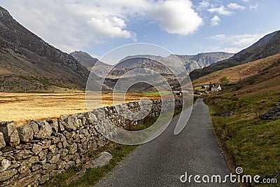 The Glyderau and Nant Francon Snowdonia Stock Photo