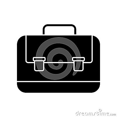 Glyph briefcase icon. Office case symbol. School bag button Cartoon Illustration