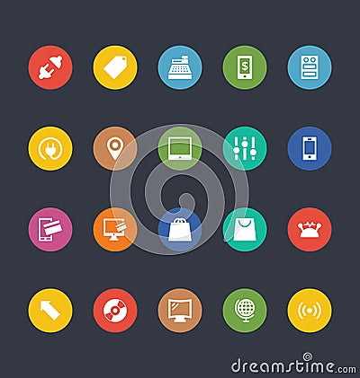 Glyphs Colored Vector Icons 4 Stock Photo