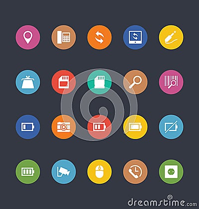 Glyphs Colored Vector Icons 5 Stock Photo
