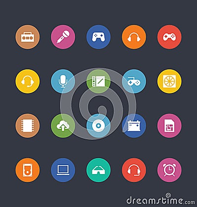 Glyphs Colored Vector Icons 7 Stock Photo