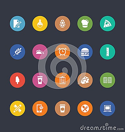 Glyphs Colored Vector Icons 21 Stock Photo