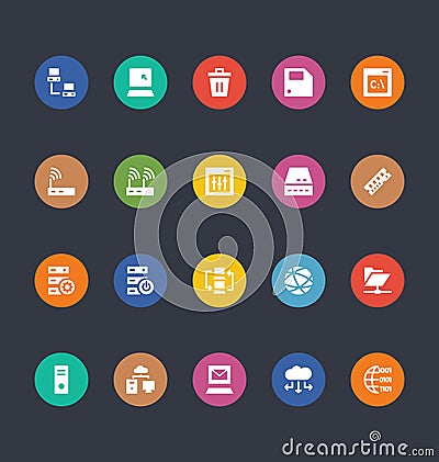 Glyphs Colored Vector Icons 27 Stock Photo