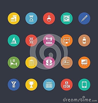 Glyphs Colored Vector Icons 34 Stock Photo