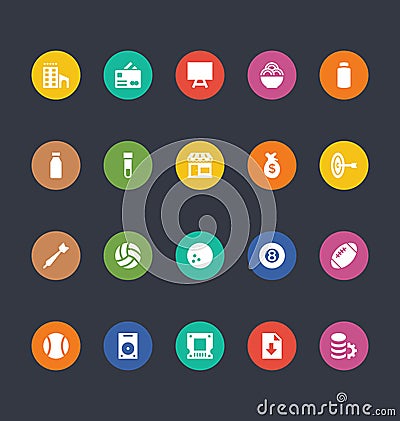 Glyphs Colored Vector Icons 25 Stock Photo