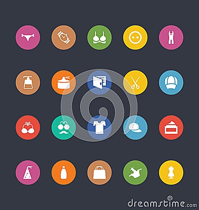 Glyphs Colored Vector Icons 42 Stock Photo